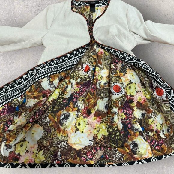 Ali Miles Aztec Print Multicolor Tan Unique Boho Jacket Coat Cardigan size M - Picture 7 of 14